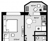 1-комн, 34.8 кв м, этаж 1/9 Улица Лазо д. 9
