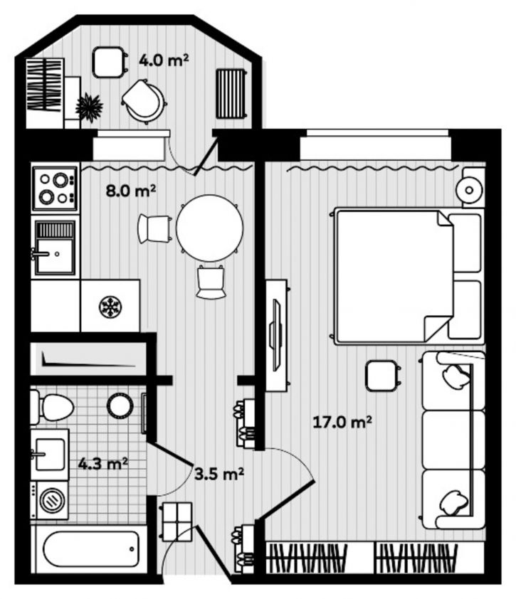 1-комн квартира в новом доме Улица Лазо д. 9