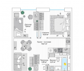 2-комн, 42 кв м, этаж 21/25 улица Нейбута, 137 с2