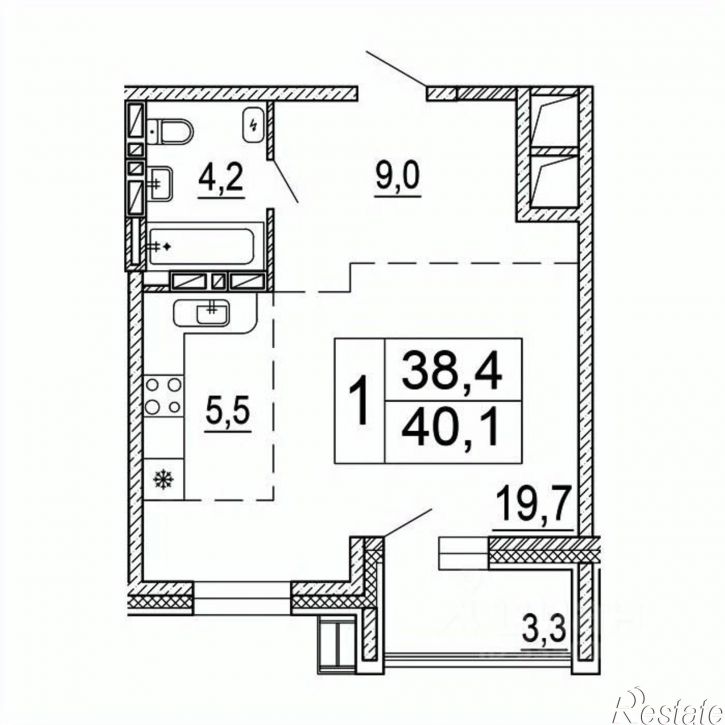 1-комн квартира в новом доме Уссурийск, улица Фрунзе