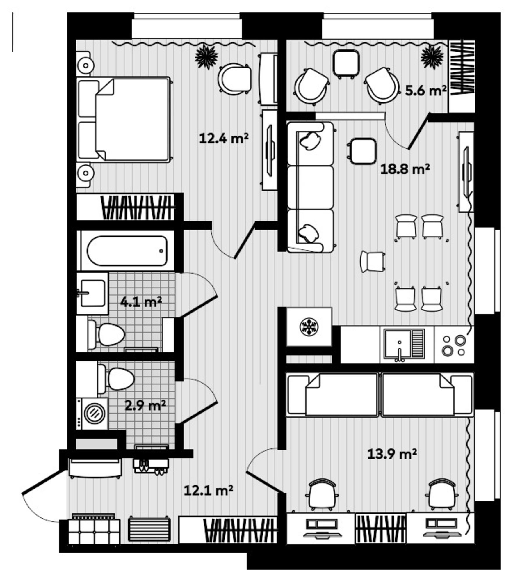 Купить квартиру за 9 868 330 рублей на ул. Соснина д. 1-9