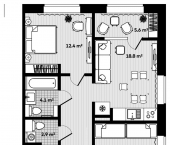 2-комн, 67.13 кв м, этаж 14/22 ул. Соснина д. 1-9