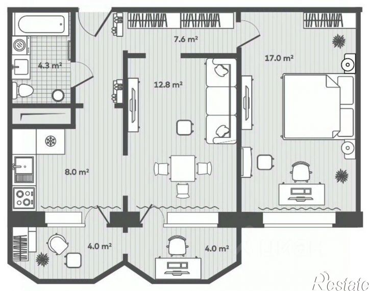 2-комн квартира в новом доме ул Лазо, 3,  д. 3