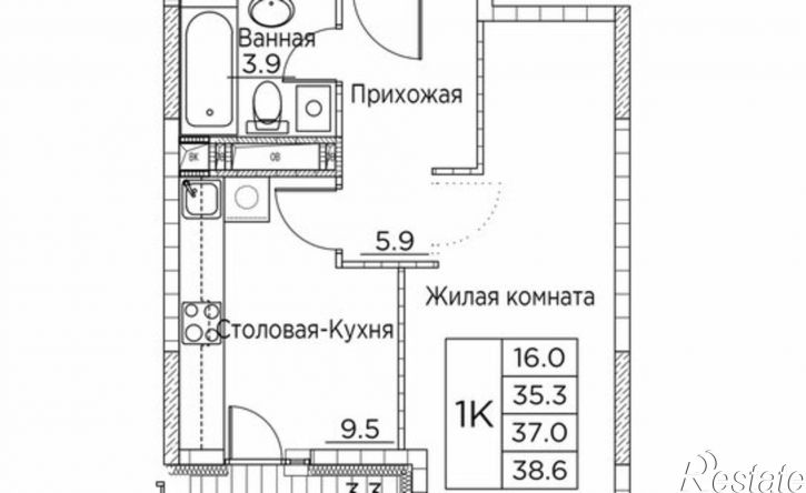 1-комн квартира в новом доме Владивосток, улица Расула Гамзатова, 7к3