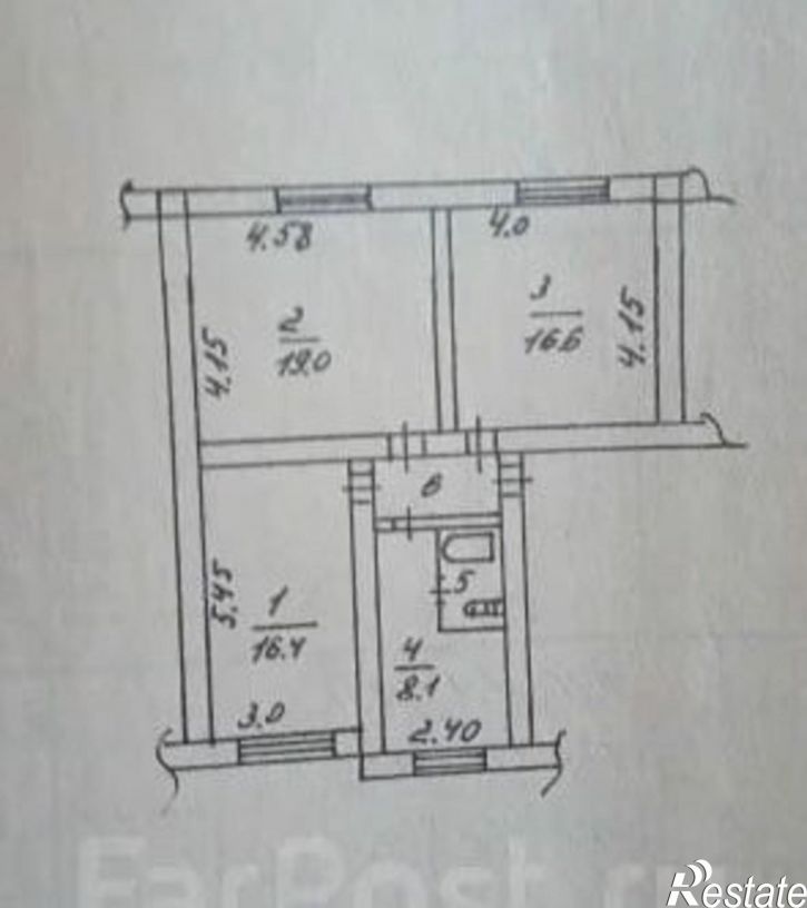 3-комн квартира Партизанск, Центральная улица, 2