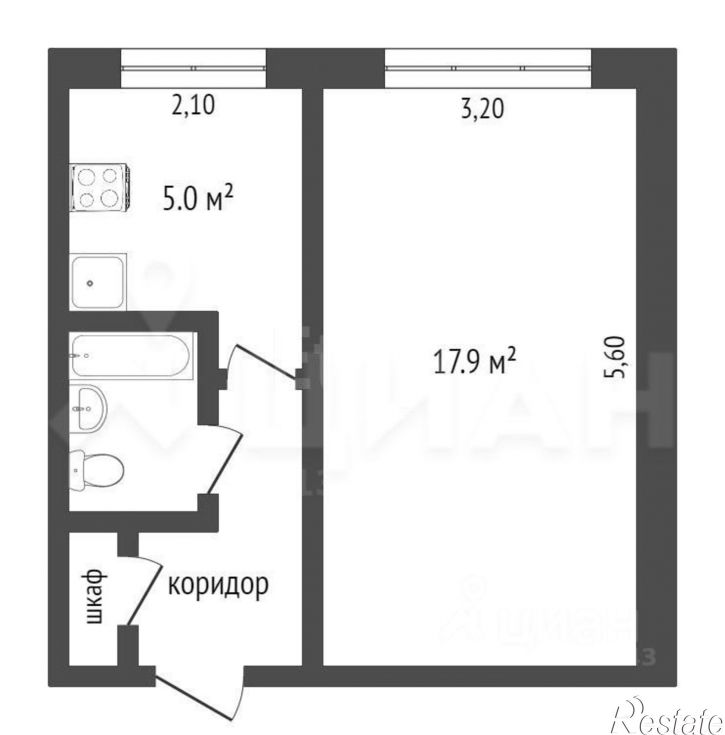 1-комн квартира ул Марии Цукановой, 16,  д. 16