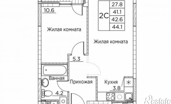2-комн квартира в новом доме Владивосток, улица Расула Гамзатова, 7к3