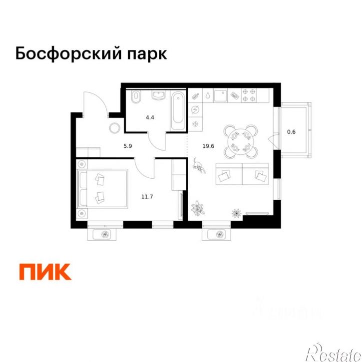 1-комн квартира в новом доме Владивосток
