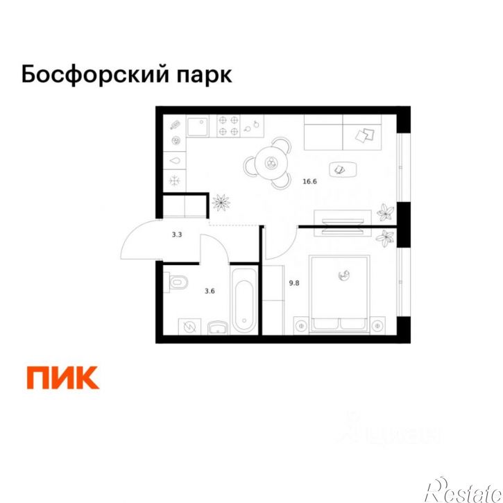 1-комн квартира в новом доме Владивосток