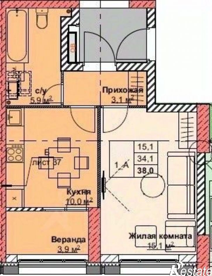 1-комн квартира в новом доме Владивосток, Каштановая улица, 17/4