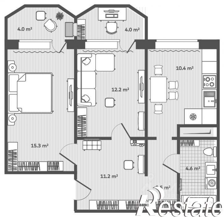 2-комн квартира в новом доме улица Лазо, 9 с2,  д. 9 с2