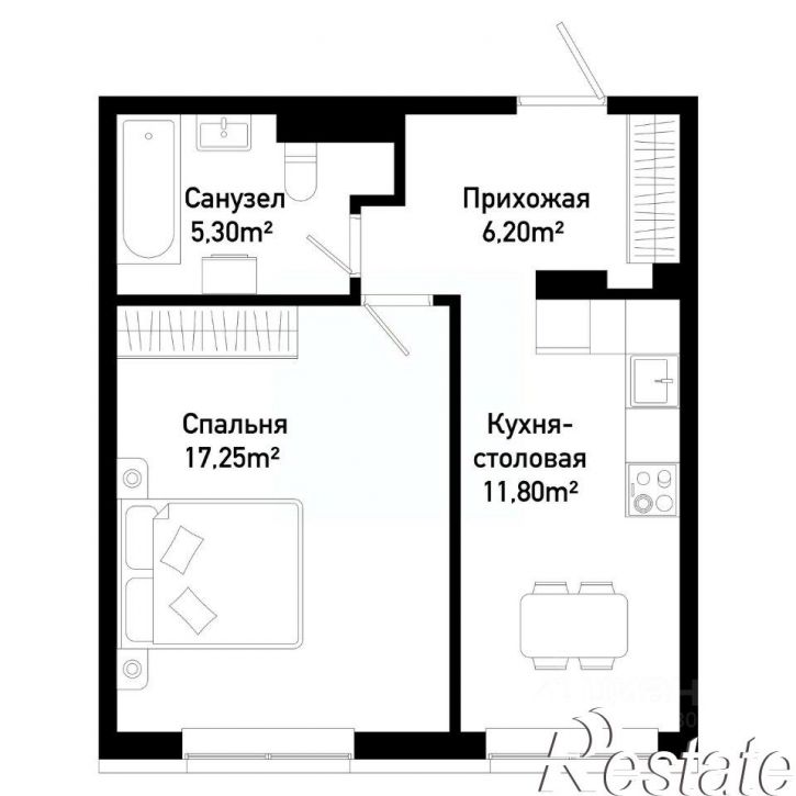 1-комн квартира в новом доме Университетский проспект, 1,  д. 1
