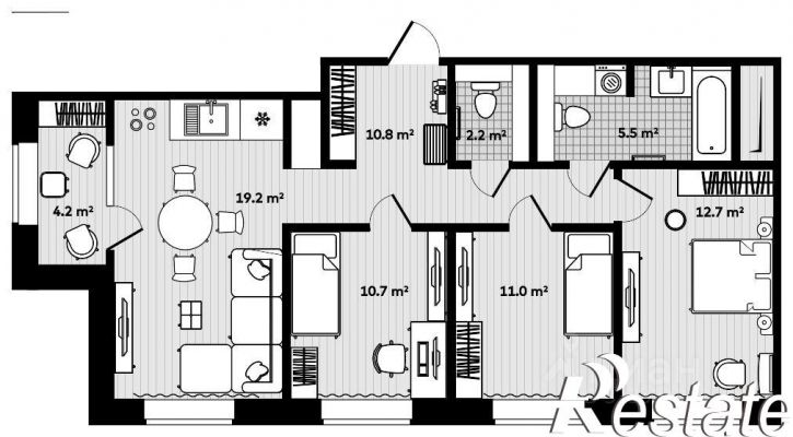 3-комн квартира в новом доме улица Соснина, 1-9,  д. 1-9